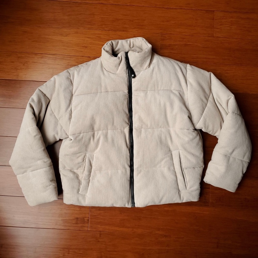 Collusion unisex cord padded puffer jacket